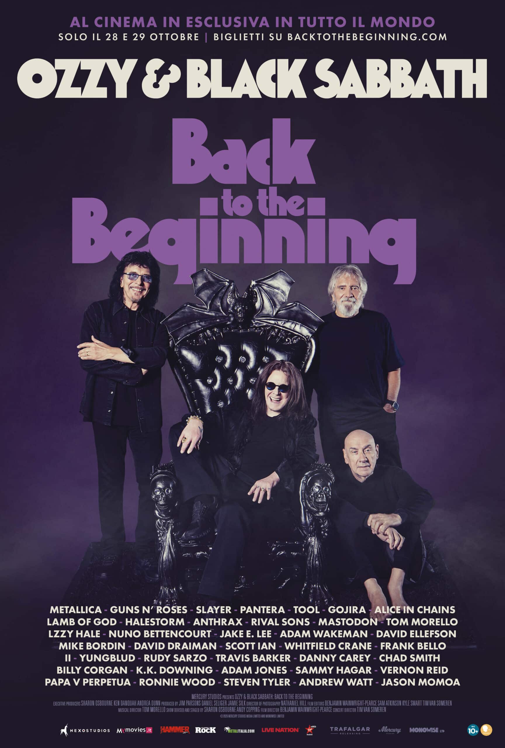 Ozzy Osbourne e Black Sabbath nel film Back to the Beginning al cinema con Nexo Studios